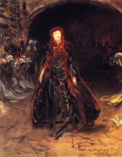 Ellen Terry as Lady Macbeth sketch by John Singer Sargent - Hand-Painted Oil Painting Reproduction