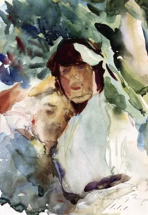 Ena Wertheimer with Antonio Mancini by John Singer Sargent - Oil Painting Reproduction