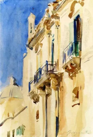 Facade of a Palazzo, Girgente, Sicily by John Singer Sargent Oil Painting