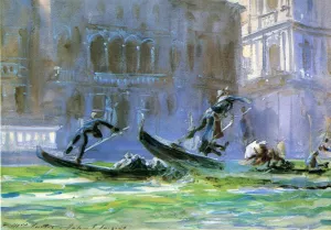 Festa Della Regatta Palazzo Barbaro in Background by John Singer Sargent - Oil Painting Reproduction