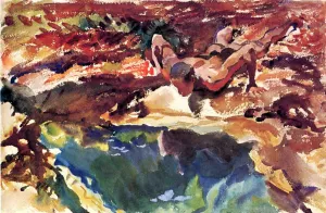 Figure and Pool by John Singer Sargent Oil Painting