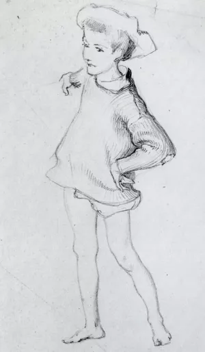 Figure of a Child also known as study for The Oyster Gatherers of Cancale painting by John Singer Sargent