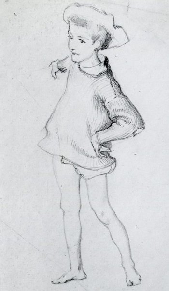 Figure of a Child also known as study for The Oyster Gatherers of Cancale by John Singer Sargent - Hand-Painted Oil Painting Reproduction