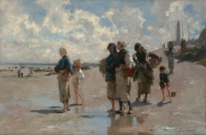Fishing for Oysters at Cancale by John Singer Sargent Oil Painting