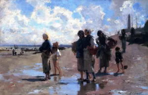 Fishing for Oysters at Cancale painting by John Singer Sargent