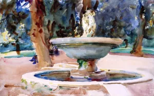 Fontana dei Pupazzi, Villa Borghese, Rome by John Singer Sargent - Oil Painting Reproduction