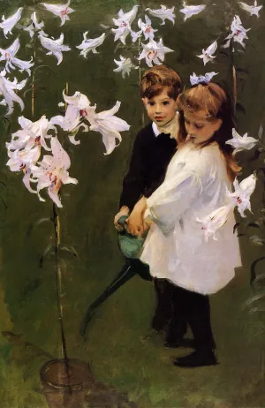 Garden Study of the Vickers Children by John Singer Sargent Oil Painting