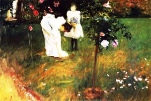 Garden Study with Lucia and Kate Millet by John Singer Sargent Oil Painting
