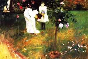 Garden Study with Lucia and Kate Millet by John Singer Sargent - Oil Painting Reproduction