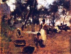 Gathering Olives by John Singer Sargent - Oil Painting Reproduction