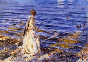 Girl Fishing by John Singer Sargent Oil Painting