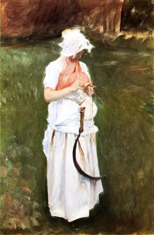 Girl with a Sickle by John Singer Sargent - Oil Painting Reproduction