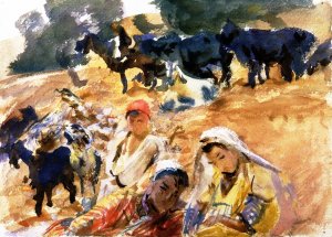 Goatherds by John Singer Sargent Oil Painting