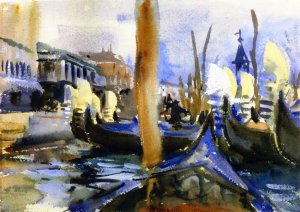 Gondola Prows by John Singer Sargent Oil Painting