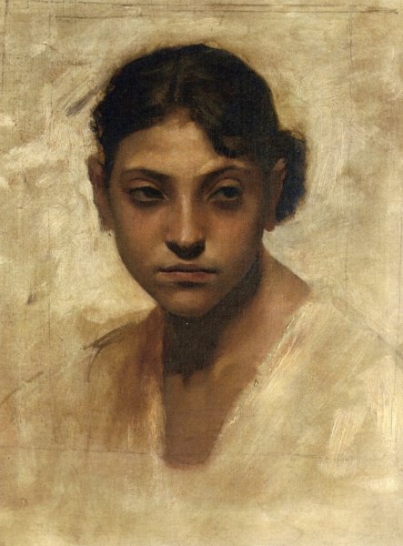 Head of a Capri Girl by John Singer Sargent - Hand-Painted Oil Painting Reproduction
