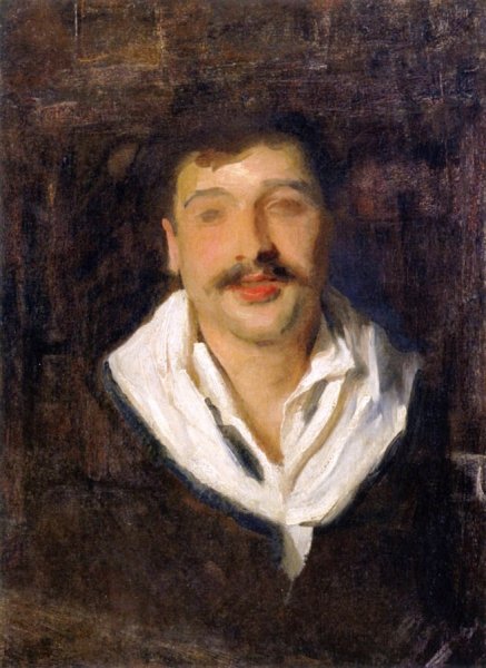 Head of a Model also known as Study of an Italian Model by John Singer Sargent - Hand-Painted Oil Painting Reproduction