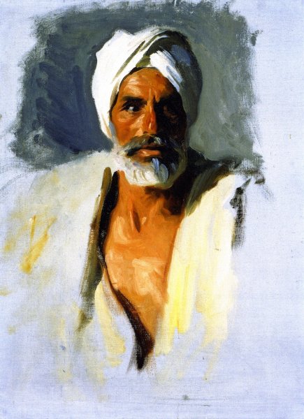 Head of an Arab by John Singer Sargent - Hand-Painted Oil Painting Reproduction
