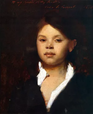 Head of an Italian Girl by John Singer Sargent - Oil Painting Reproduction