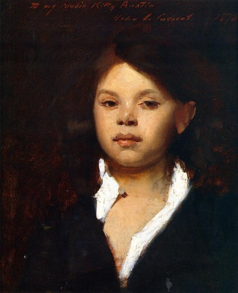 Head of an Italian Girl by John Singer Sargent - Hand-Painted Oil Painting Reproduction