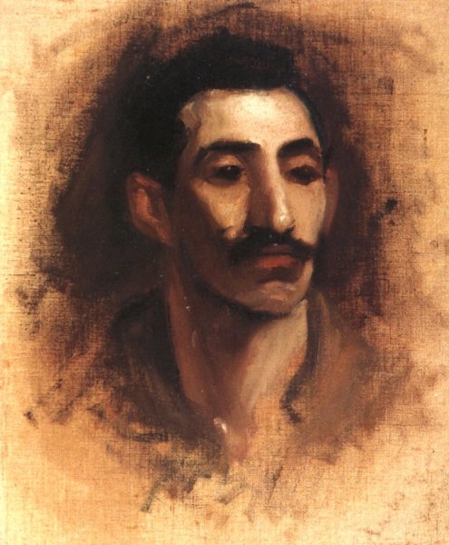 Head of an Italian Model by John Singer Sargent - Hand-Painted Oil Painting Reproduction