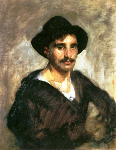 Head of an Italian Model by John Singer Sargent - Hand-Painted Oil Painting Reproduction
