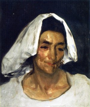 Head of an Italian Woman by John Singer Sargent Oil Painting