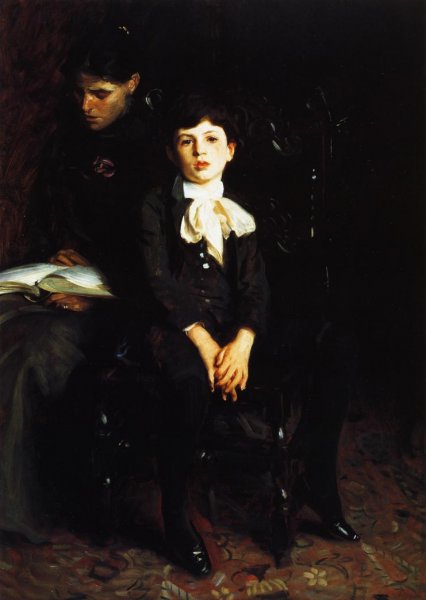 Homer Saint-Gaudens and His Mother by John Singer Sargent - Hand-Painted Oil Painting Reproduction