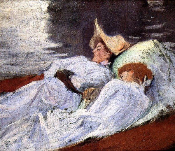 In a Punt by John Singer Sargent - Hand-Painted Oil Painting Reproduction
