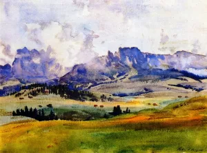 In the Dolomited by John Singer Sargent - Oil Painting Reproduction