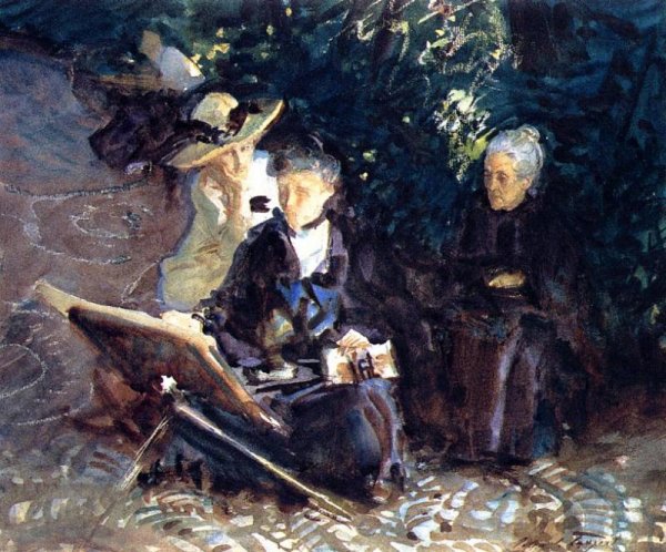 In the Generalife, Granada by John Singer Sargent - Hand-Painted Oil Painting Reproduction