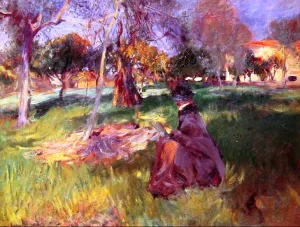 In the Orchard by John Singer Sargent Oil Painting
