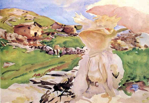 In the Simplon Pass by John Singer Sargent - Hand-Painted Oil Painting Reproduction