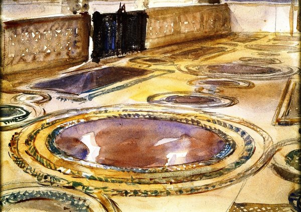 Inlaid Marble Pavement by John Singer Sargent - Hand-Painted Oil Painting Reproduction