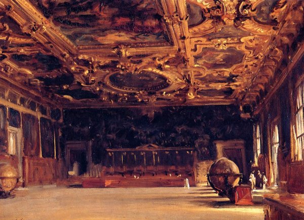 Interior of the Doge's Palace by John Singer Sargent - Hand-Painted Oil Painting Reproduction