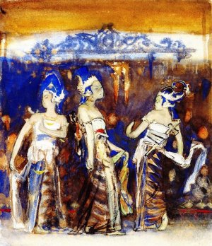 Javanese Dancing Girls study by John Singer Sargent Oil Painting
