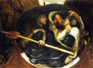 Joseph Comyns Carr and Nettie Huxley in a Boat by John Singer Sargent Oil Painting