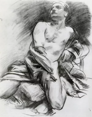 Kneeling Model by John Singer Sargent Oil Painting