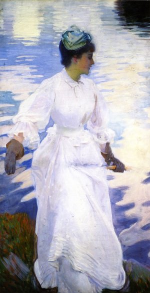 Lady Fishing - Mrs. Ormand Oil painting by John Singer Sargent