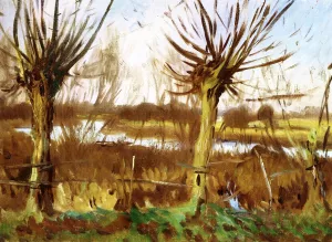 Landscape with Trees, Calcot by John Singer Sargent - Oil Painting Reproduction