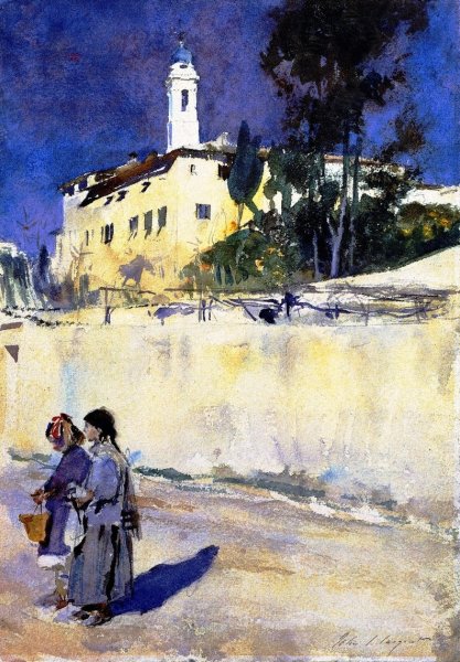 Landscape with Two Children by John Singer Sargent - Hand-Painted Oil Painting Reproduction