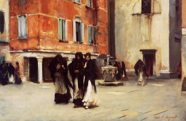 Leaving Church, Campo San Canciano, Venice by John Singer Sargent - Hand-Painted Oil Painting Reproduction