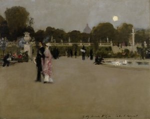 Luxembourg Gardens at Twilight by John Singer Sargent Oil Painting