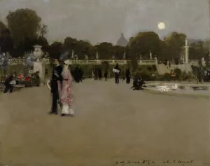 Luxembourg Gardens at Twilight by John Singer Sargent Oil Painting