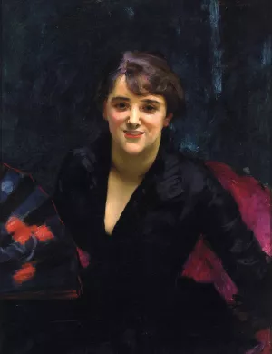 Madame Errazuriz also known as The Lady in Black by John Singer Sargent - Oil Painting Reproduction