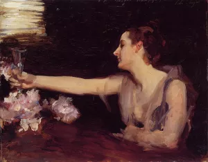 Madame Gautreau Drinking a Toast by John Singer Sargent - Oil Painting Reproduction