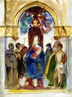 Madonna and Child and Saints, after an Unidentified Artist by John Singer Sargent Oil Painting