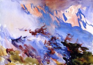 Mountain Fire by John Singer Sargent Oil Painting