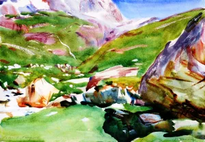 Mountain Stream, Giomein by John Singer Sargent - Oil Painting Reproduction