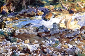 Mountain Stream by John Singer Sargent Oil Painting