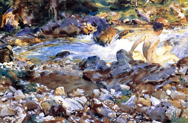 Main Product Photo of Mountain Stream Painting by John Singer Sargent
